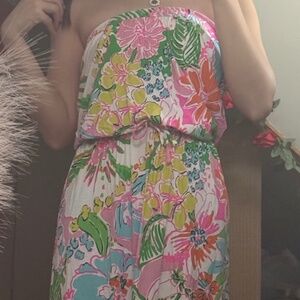 Lily Pulitzer (Size S, Excellent Used Condition, Strapless Floral Maxi Dress)